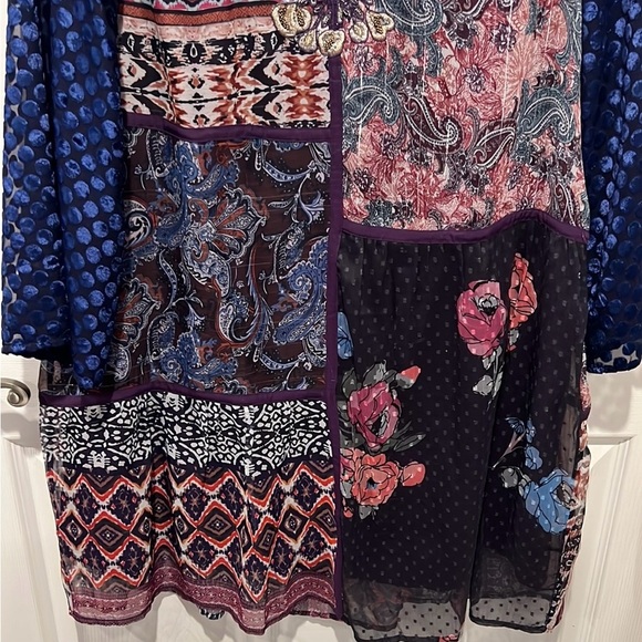 Soft Surroundings v neck multi color floral tunic dress size XL - Picture 5 of 10